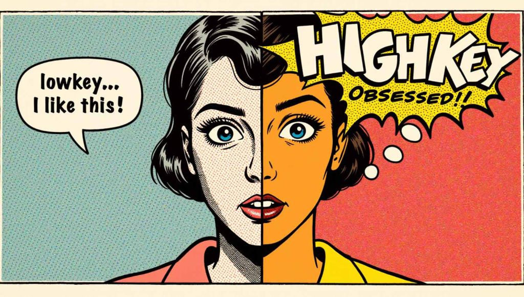 Visual comparison of quiet ‘lowkey’ and bold ‘highkey’ energy.